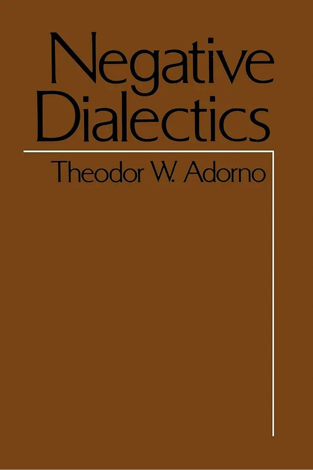 Negative Dialectics by Theodor Adorno