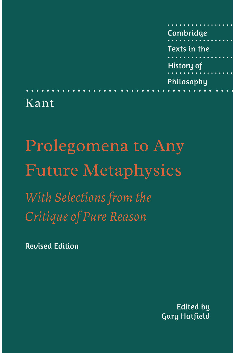 Prolegomena to Any Future Metaphysics by Immanuel Kant